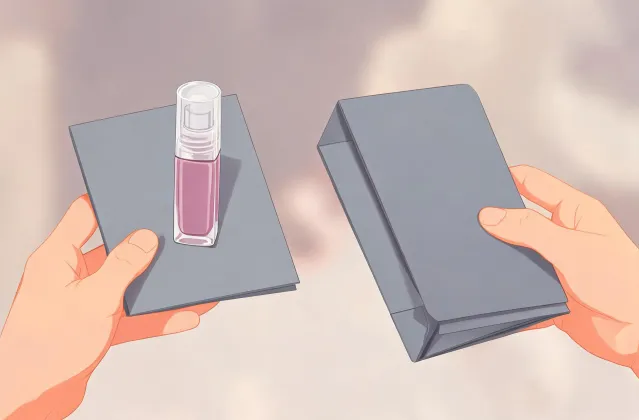 Illustration of a lip oil brief handing off to a quotation folder